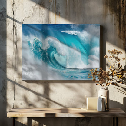When the ocean turns into blue fire - Poster / Art Print - interiör
