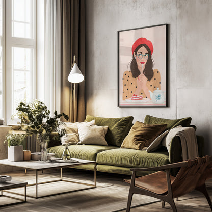 French Cafe - Poster / Art Print - interiör
