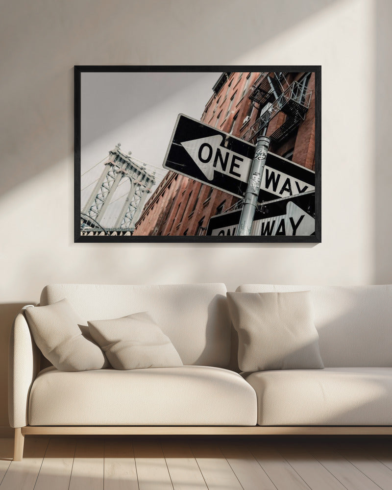 Manhattan Bridge One Way - Poster / Art Print - interiör