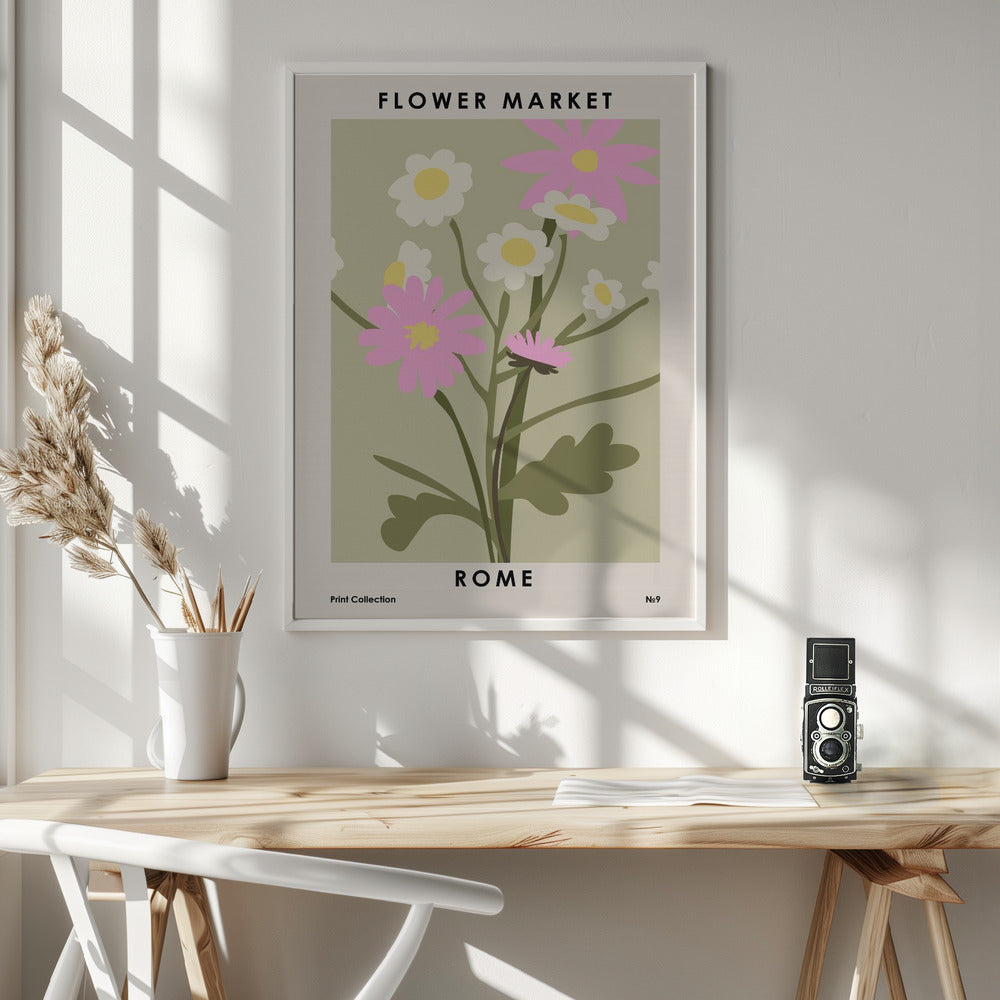 Flower Market Rome - Poster / Art Print - interiör