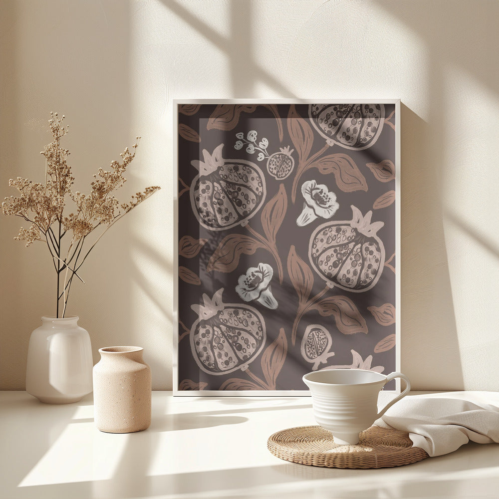 Pomegranates Pattern - Poster / Art Print - interiör