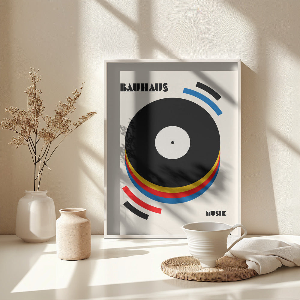Bauhaus Musik Retro Illustration - Poster / Art Print - interiör