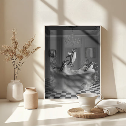 Penguin Party - Poster / Art Print - interiör