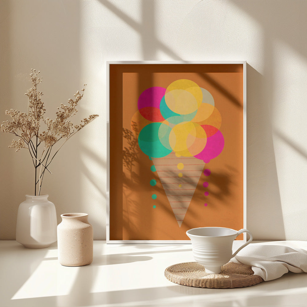 Neon Ice Cream - Poster / Art Print - interiör