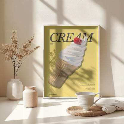 Cherry on Top Ice Cream - Poster / Art Print - interiör