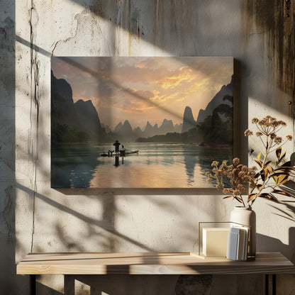 Golden Li River - Poster / Art Print - interiör