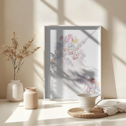 Unicorn Floral - Poster / Art Print - interiör