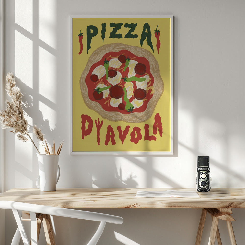 Pizza Diavola - Poster / Art Print - interiör