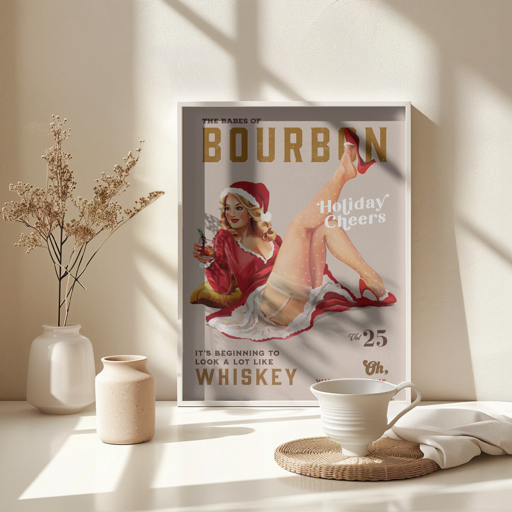 Babes of Bourbon Vol 25 Holiday Cheer Christmas Pinup - Poster / Art Print - interiör