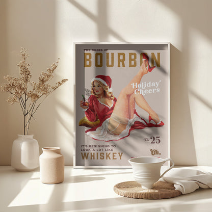 Babes of Bourbon Vol 25 Holiday Cheer Christmas Pinup - Poster / Art Print - interiör