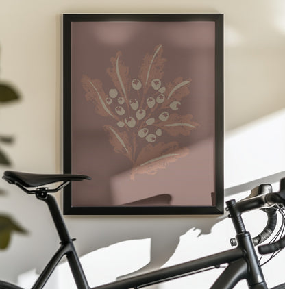 Textured Mocha Foliage - Poster / Art Print - interiör