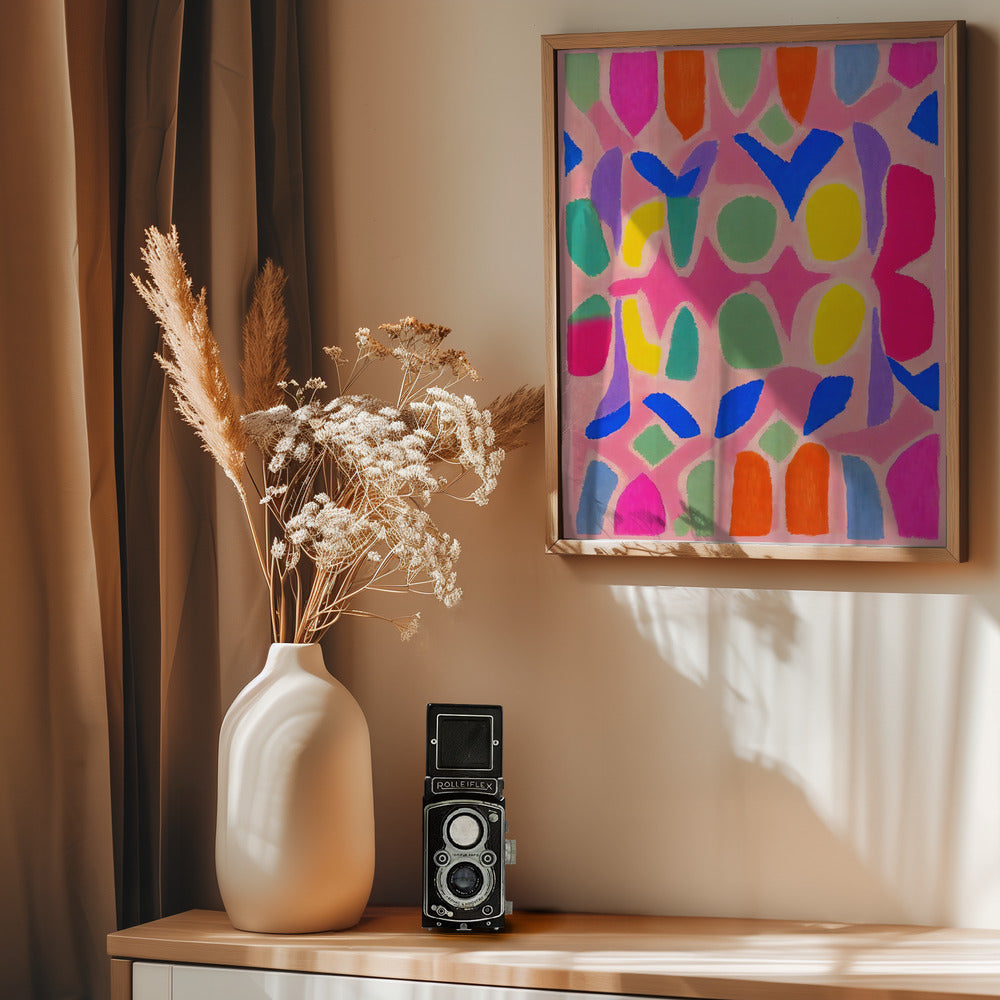 Pastel Neon  Pattern - Poster / Art Print - interiör