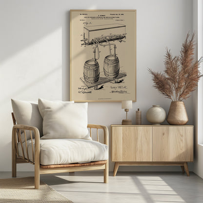 Apparatus for Beer Patent 1944 - Poster / Art Print - interiör