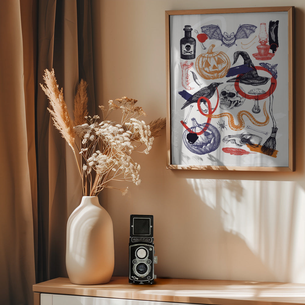 Halloween Collage Art - Poster / Art Print - interiör