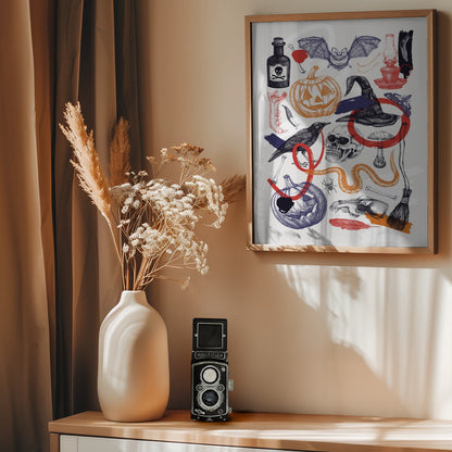 Halloween Collage Art - Poster / Art Print - interiör