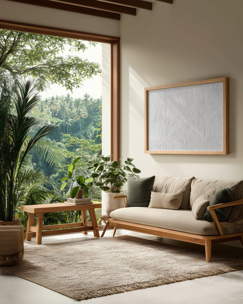 White Canvas Resembling Crumpled Paper - Poster / Art Print - interiör