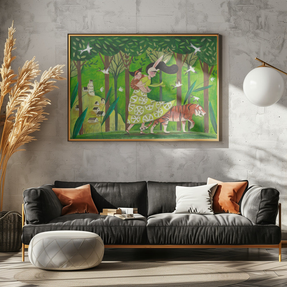 Walking through the woods - Poster / Art Print - interiör