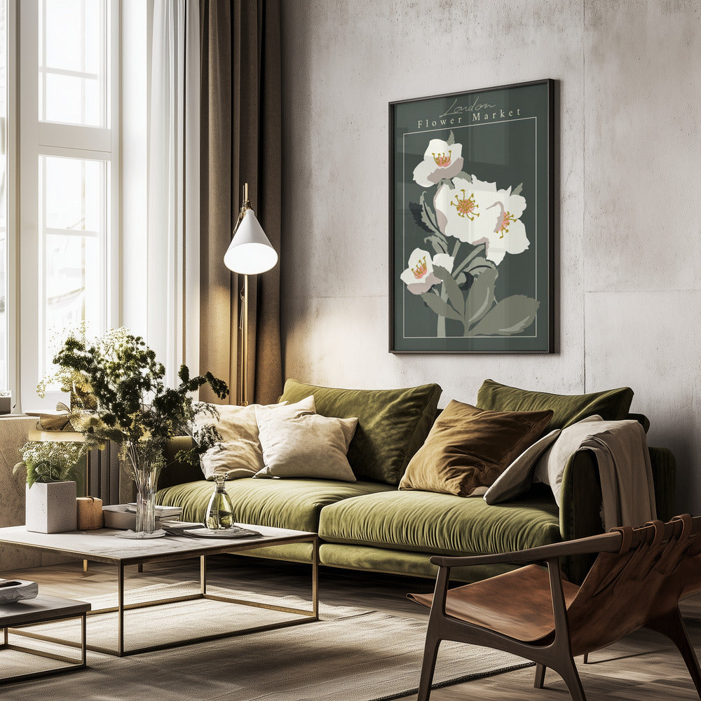 Flower Market London Hellebore - Poster / Art Print - interiör