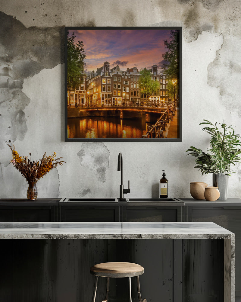 AMSTERDAM Idyllic impression from Singel - Poster / Art Print - interiör