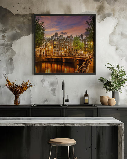 AMSTERDAM Idyllic impression from Singel - Poster / Art Print - interiör