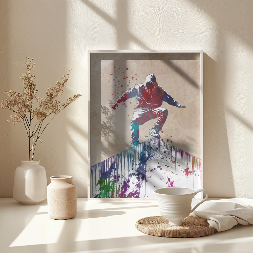 Parkour city sport art - Poster / Art Print - interiör
