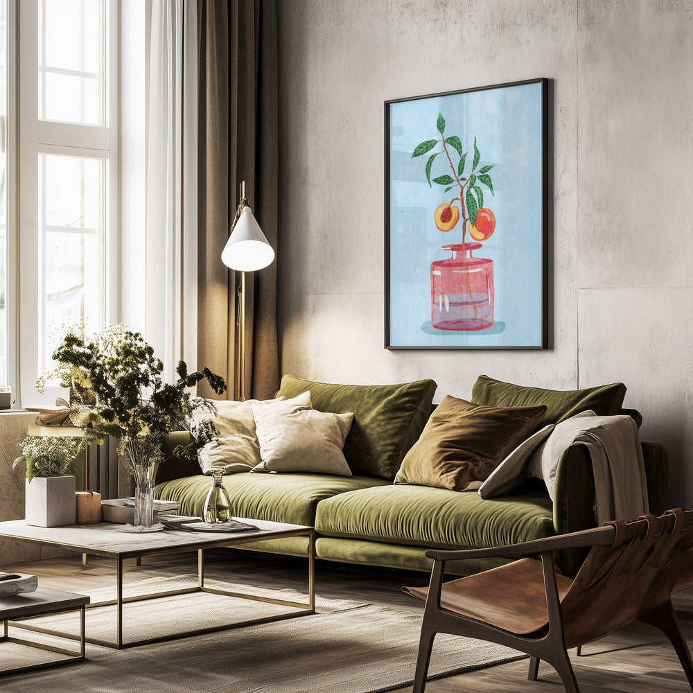 Peach Tree in Vase - Poster / Art Print - interiör