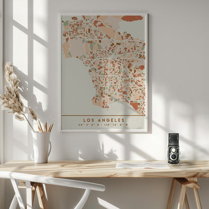 Black Maps Earth Tones 42 - Poster / Art Print - interiör