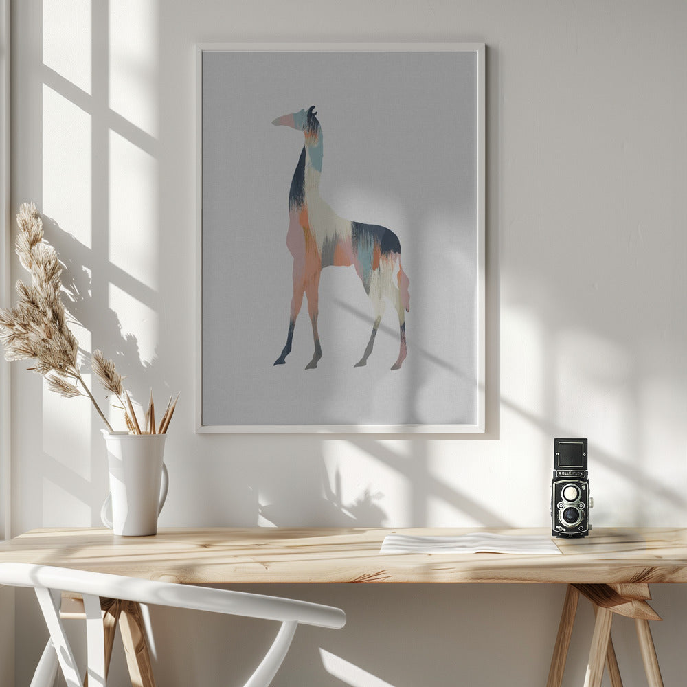 Pastel Giraffe - Poster / Art Print - interiör