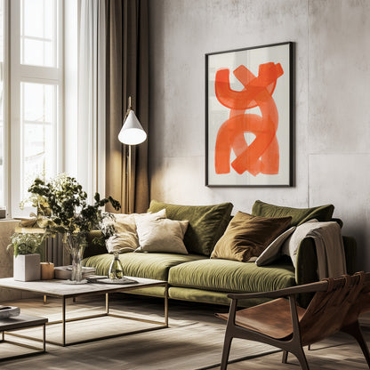 Orange Strokes - Poster / Art Print - interiör
