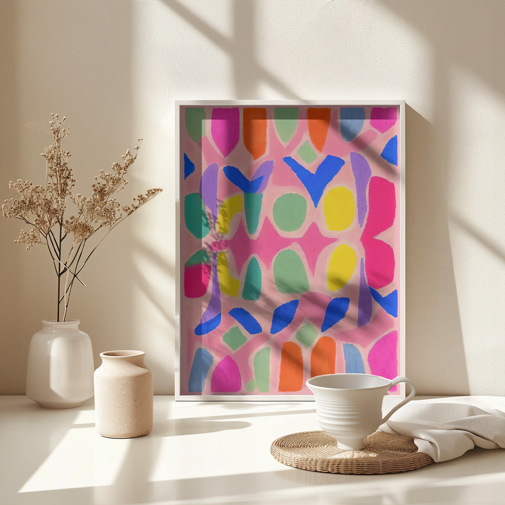 Pastel Neon  Pattern - Poster / Art Print - interiör