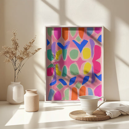 Pastel Neon  Pattern - Poster / Art Print - interiör