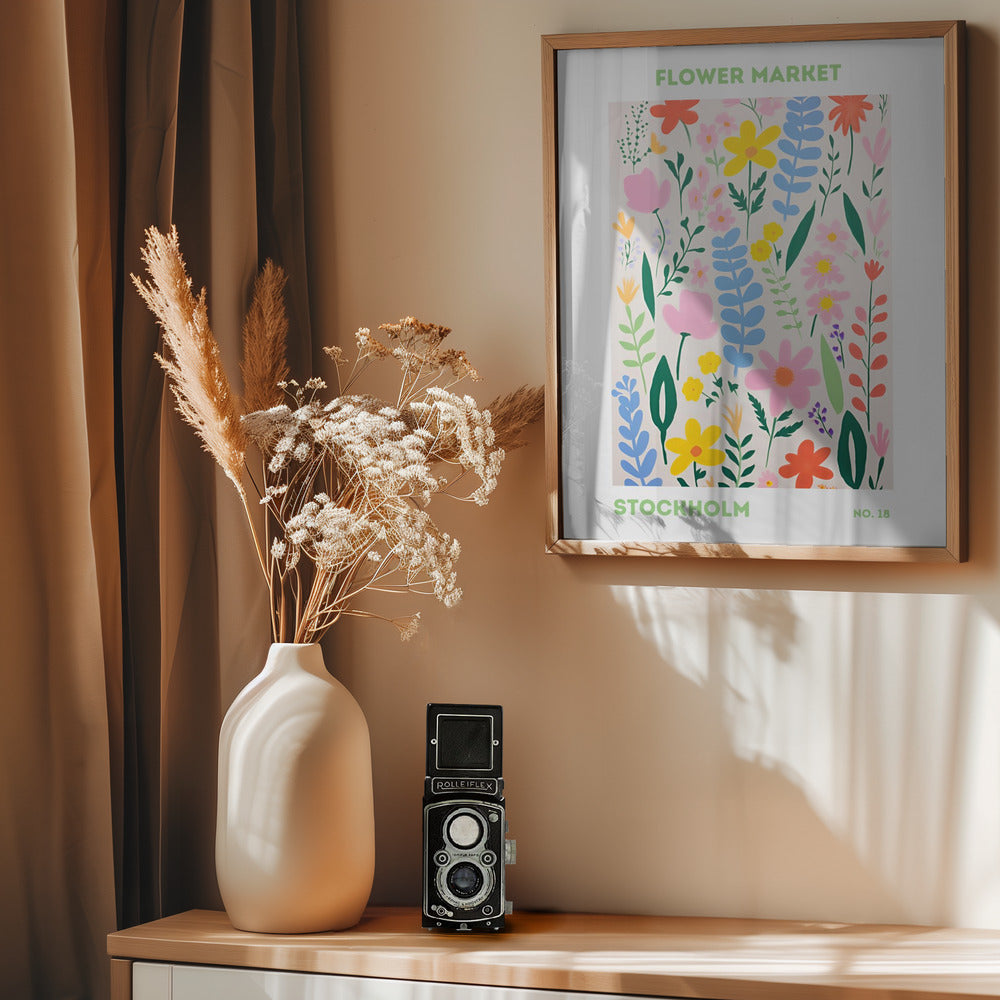 Flower Market Stockholm - Poster / Art Print - interiör