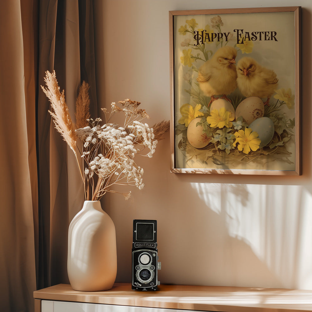 Happy Easter No 5 - Poster / Art Print - interiör