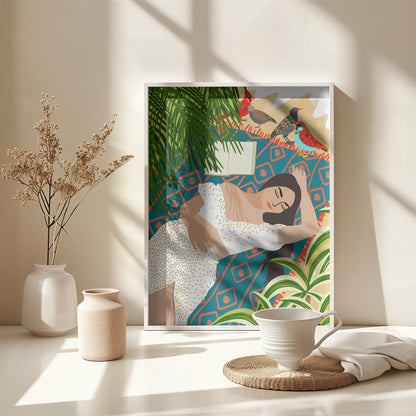 Beach. Read. Sleep. Repeat. - Poster / Art Print - interiör