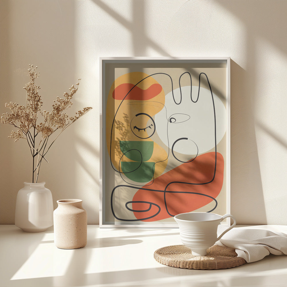 Very Abstract Colorful Portrait - Poster / Art Print - interiör