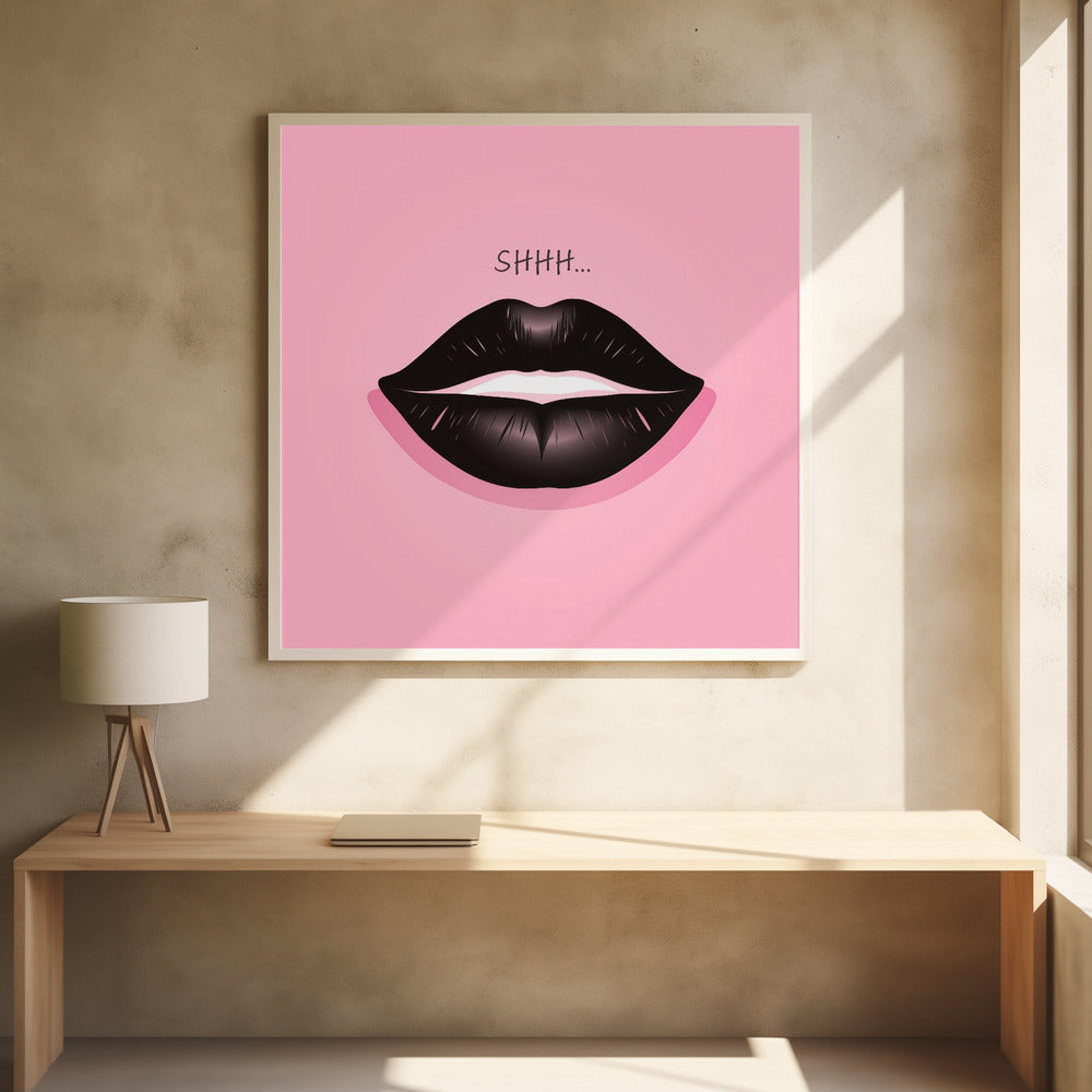 Lips In Black and Pink - Poster / Art Print - interiör