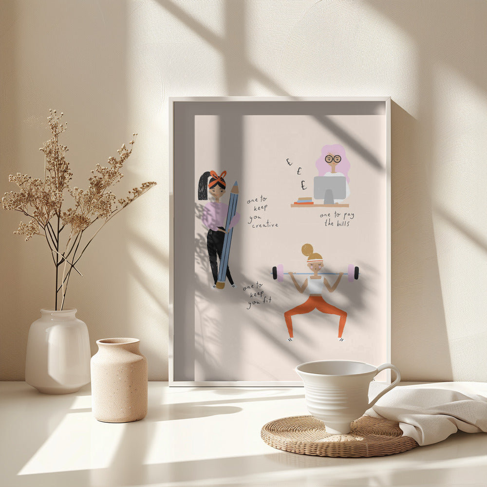 You Need 3x Hobbies - Poster / Art Print - interiör