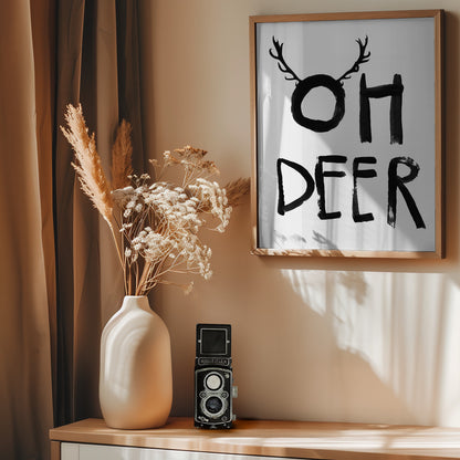 Oh Deer - Poster / Art Print - interiör