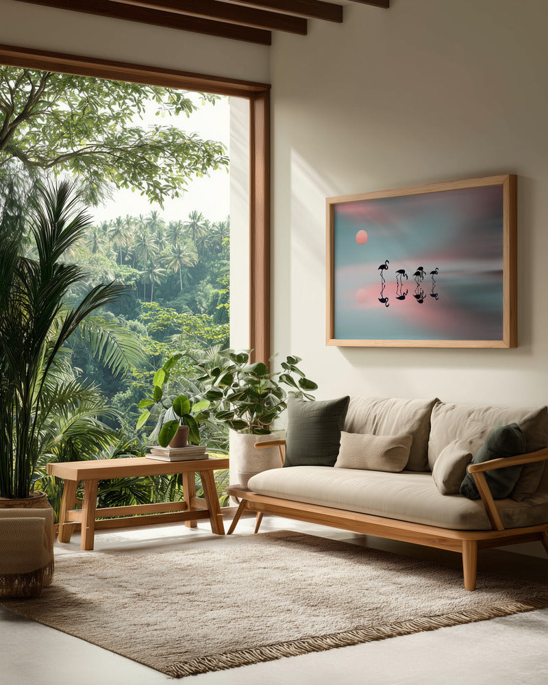 Family flamingos. - Poster / Art Print - interiör
