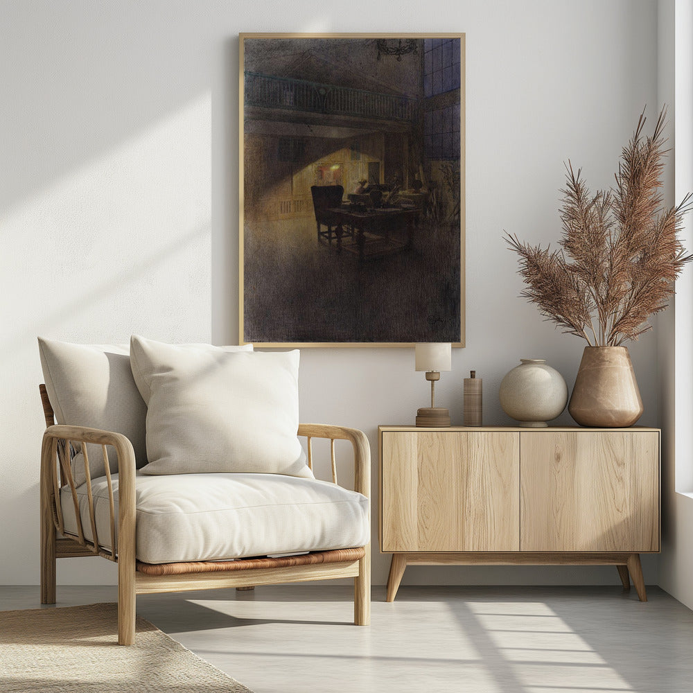 At the Piano - Poster / Art Print - interiör