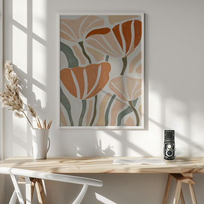 Abstract Geometric Flowers - Poster / Art Print - interiör