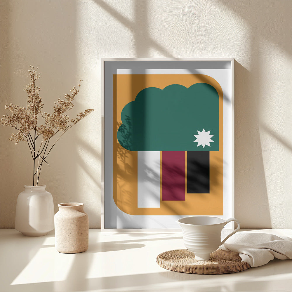 Every Cloud Mustard - Poster / Art Print - interiör