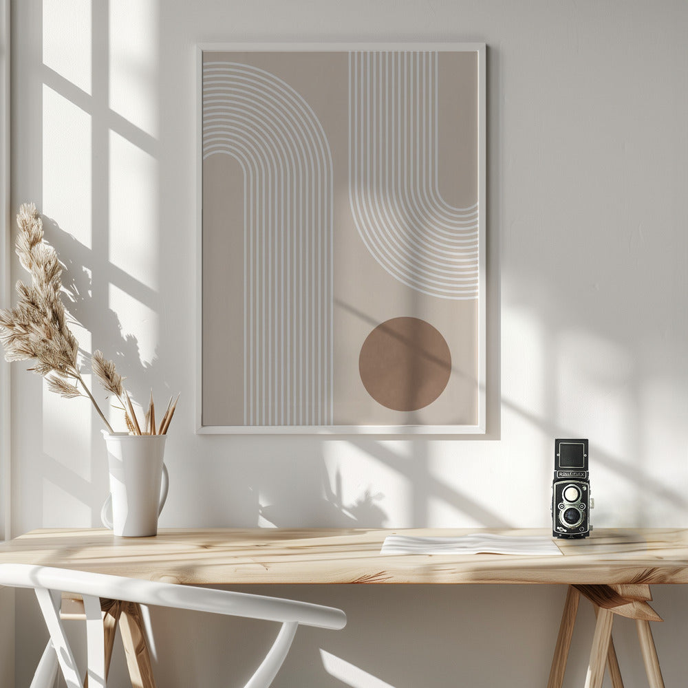 Beige Arc Poster No.1 - Poster / Art Print - interiör