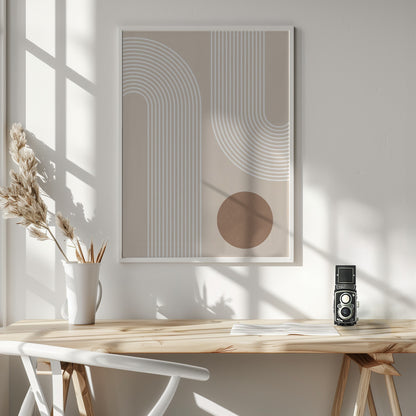 Beige Arc Poster No.1 - Poster / Art Print - interiör