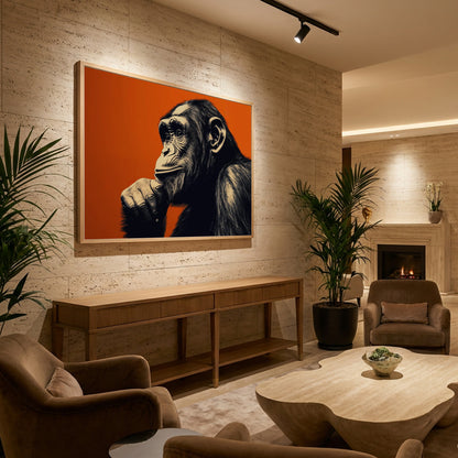 Thinking Monkey - Poster / Art Print - interiör