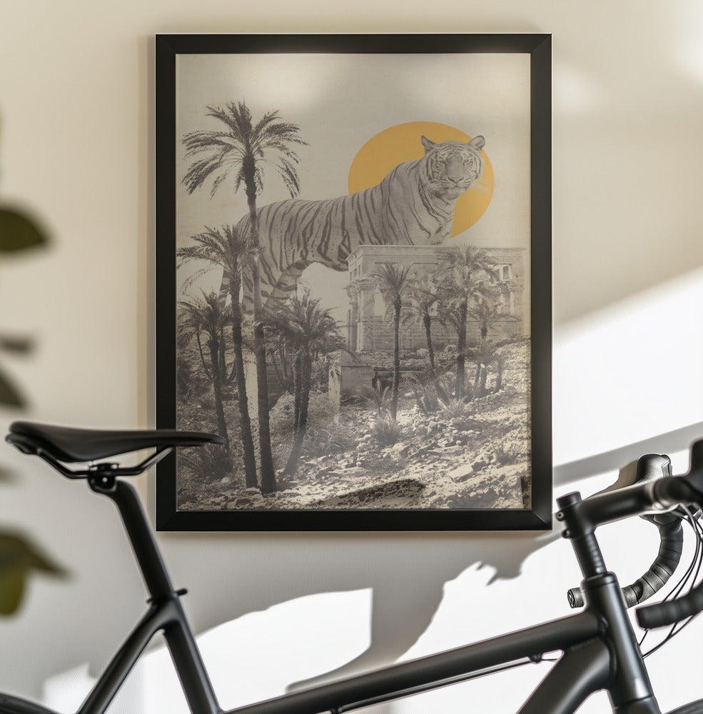 Giant Tiger In Ruins - Poster / Art Print - interiör