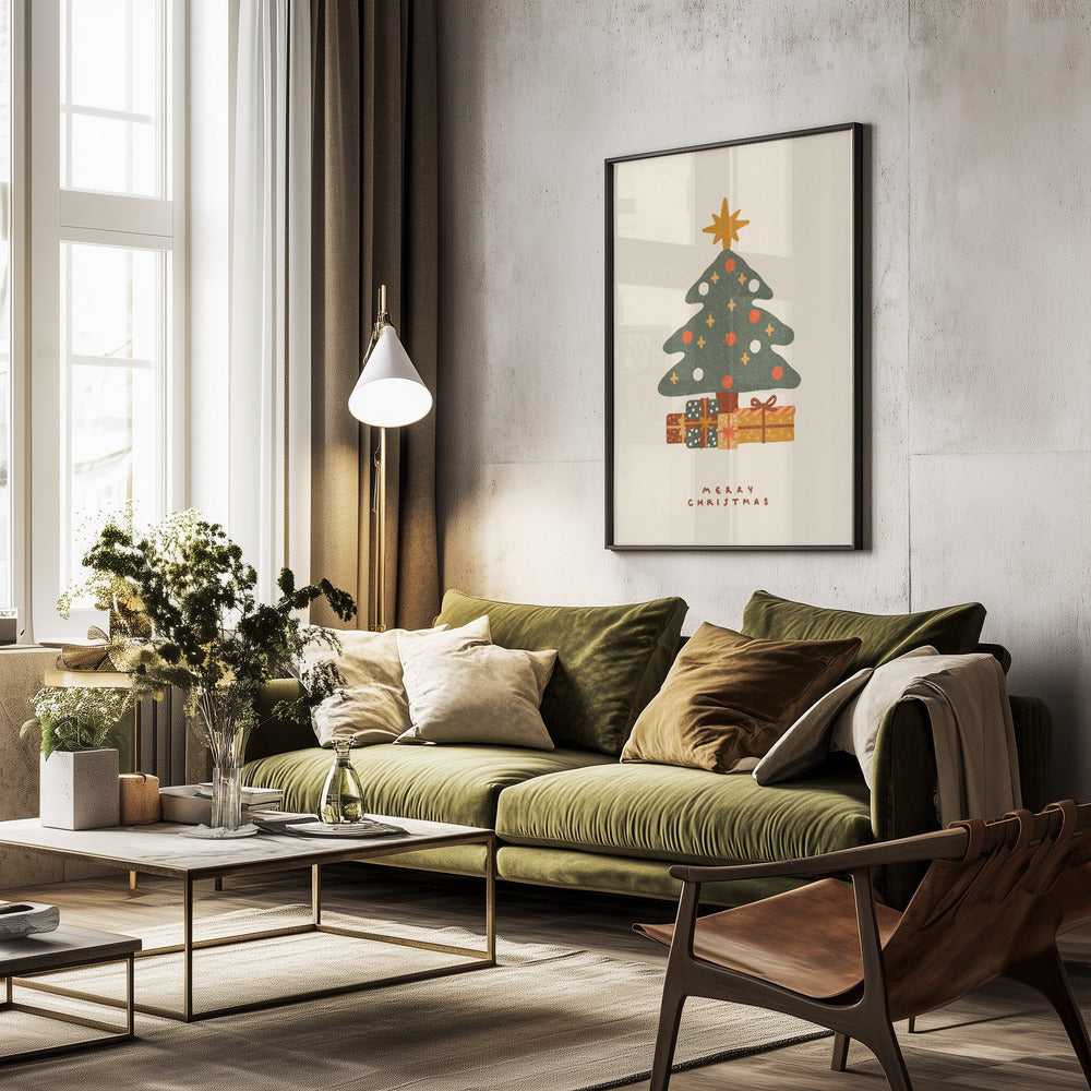 Christmas tree with gifts - Poster / Art Print - interiör