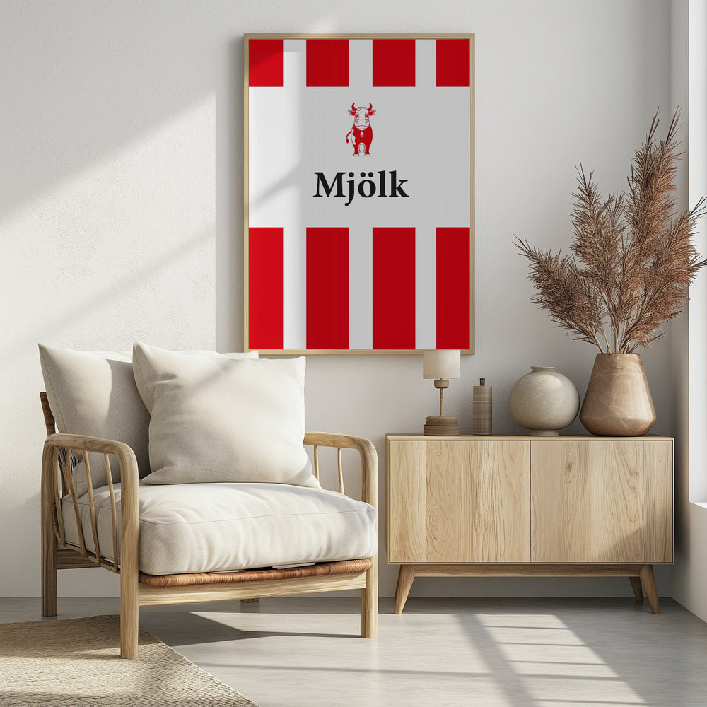 Mjölk Röd - Poster / Art Print - interiör
