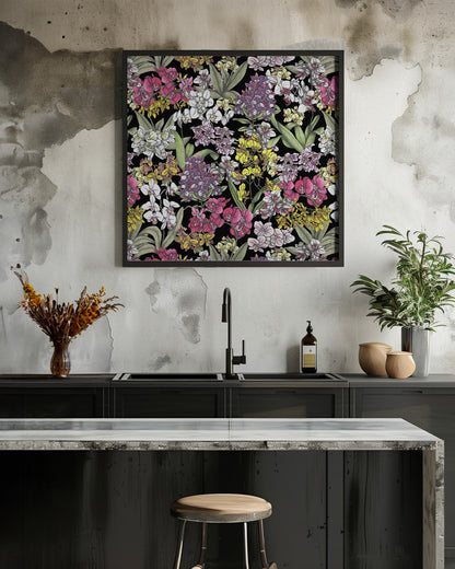 Colorful Flowers Pattern - Poster / Art Print - interiör