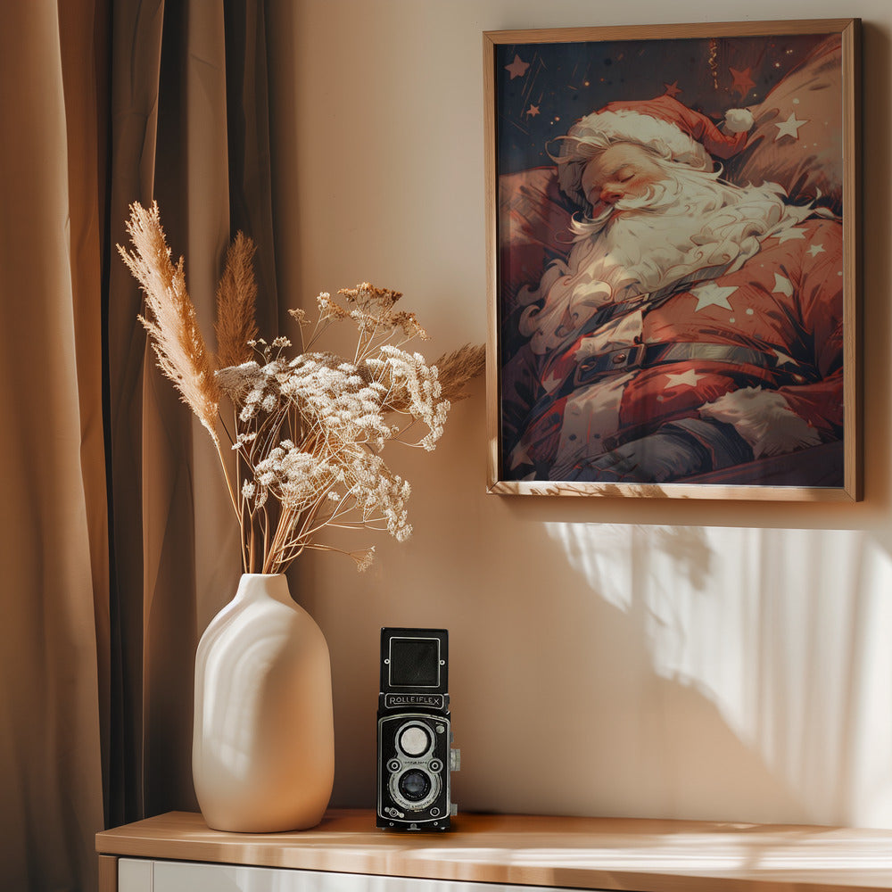 Sleeping Santa - Poster / Art Print - interiör